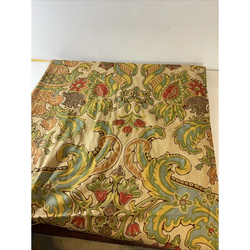Pottery Barn Simone Floral Jacobean Linen Cotton Drape 50x 96 1 Panel